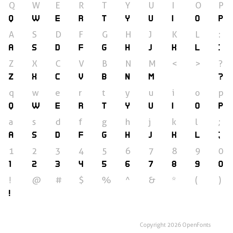 Character Map of Mishap Regular