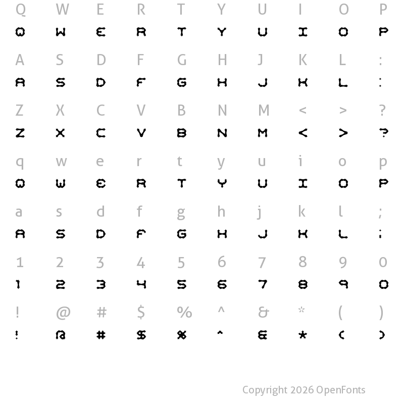 Character Map of Mishmash ALT2 BRK Regular