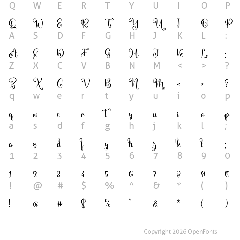 Character Map of Miskiut Nathalia Regular