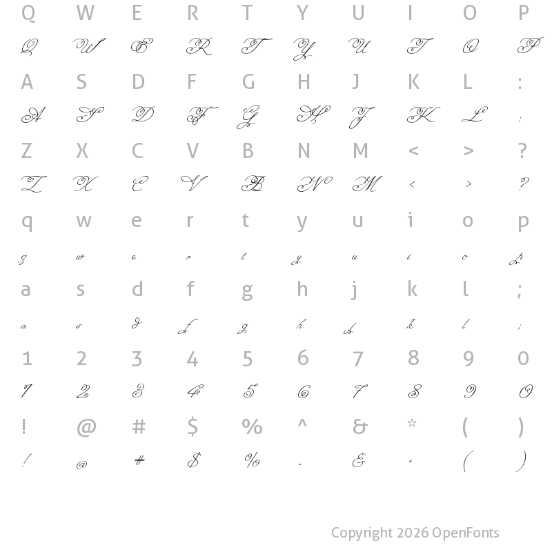 Character Map of Miss Fajardose Regular