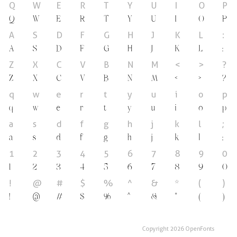 Character Map of Misswansa Regular