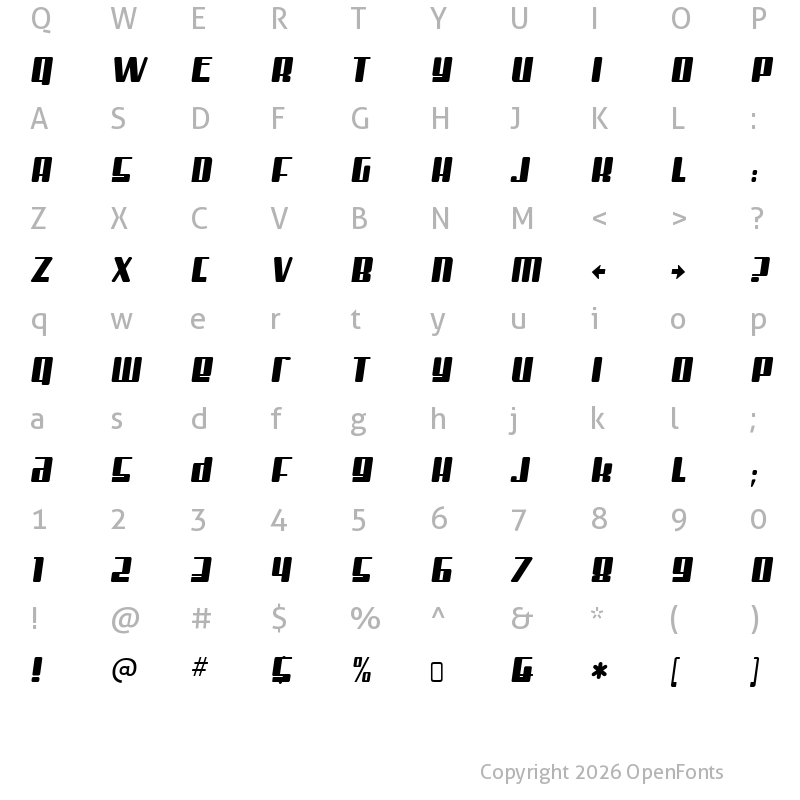 Character Map of Mister Firley Regular