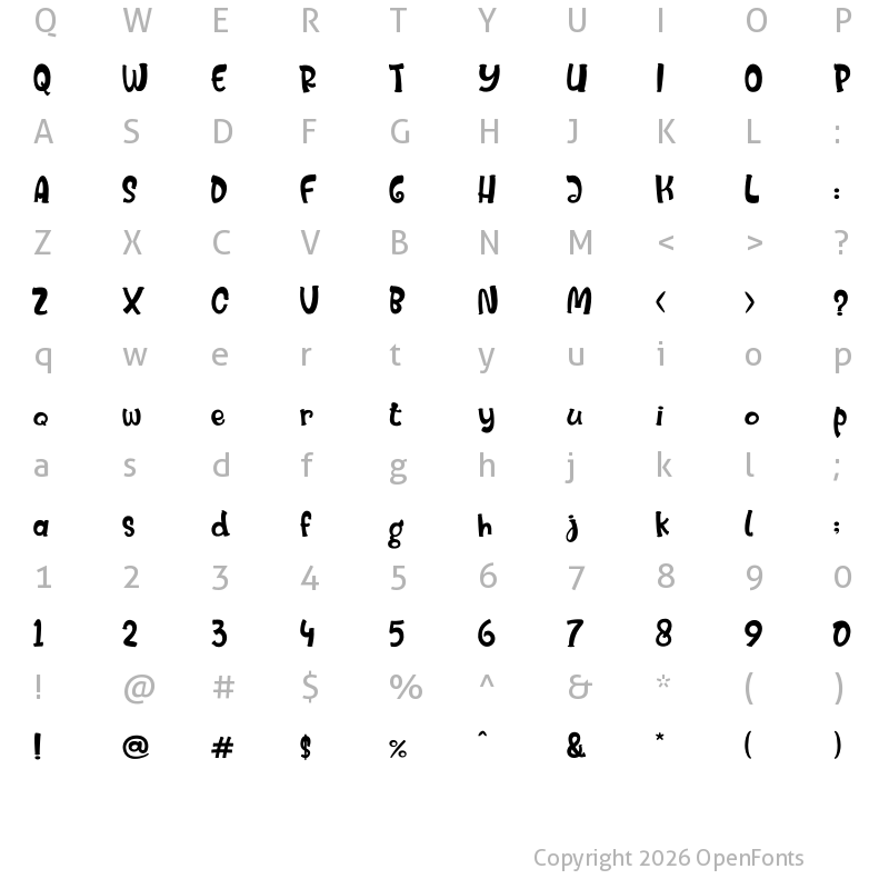 Character Map of Mister Froggie Regular