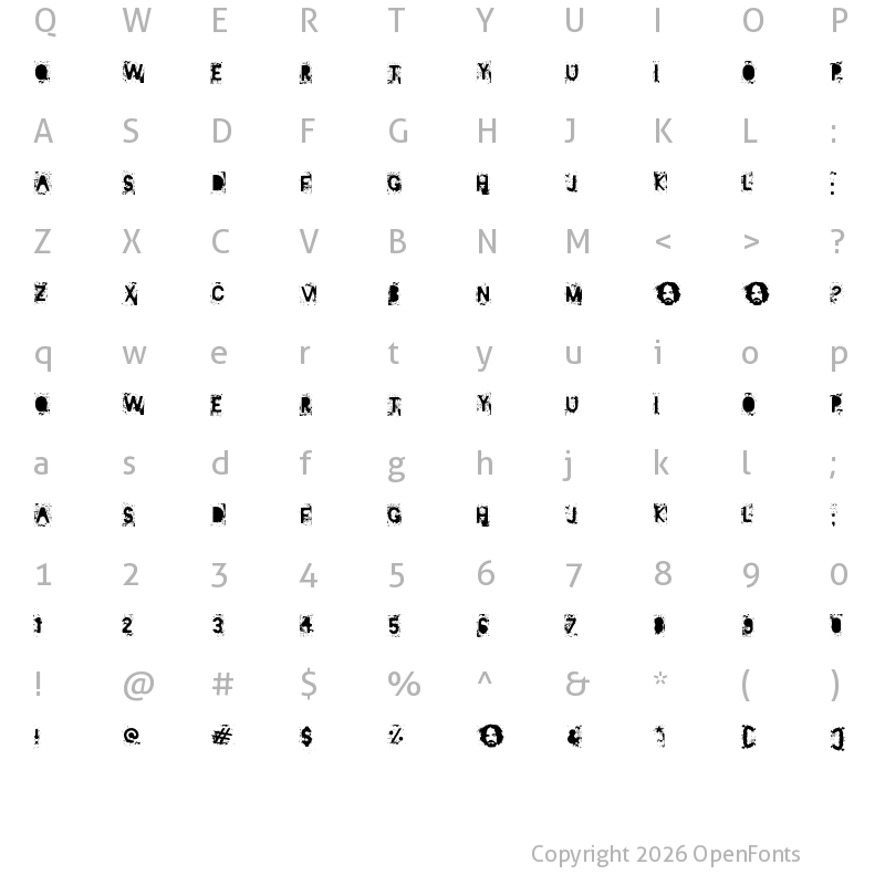 Character Map of Mister Manson Regular