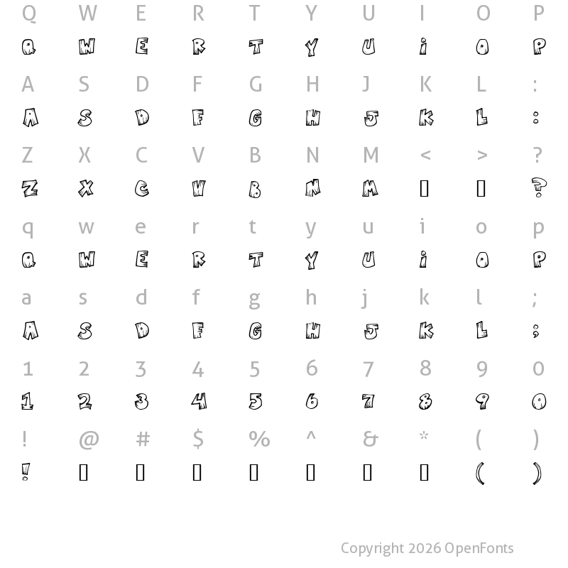 Character Map of MisterVampire Regular