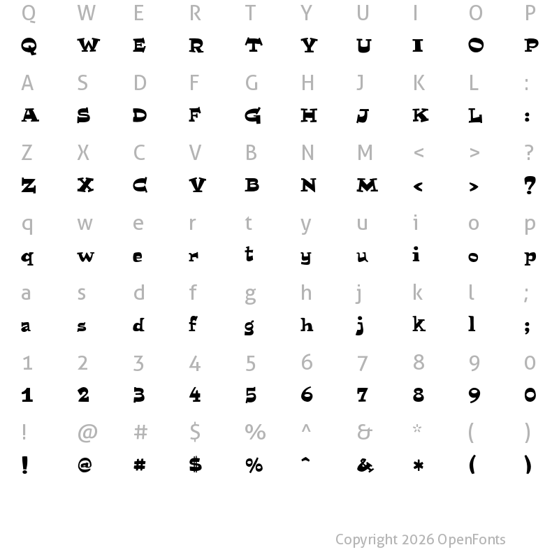 Character Map of MiTica Regular