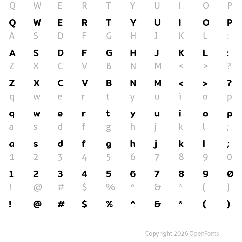 Character Map of Mitr Medium