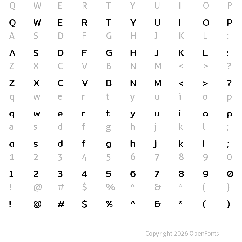 Character Map of Mitr Regular
