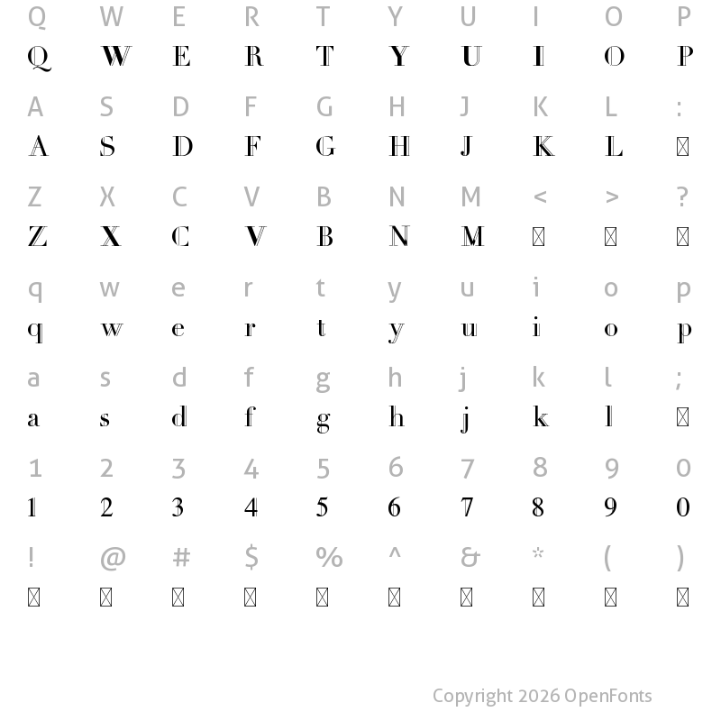 Character Map of Mivarno Regular