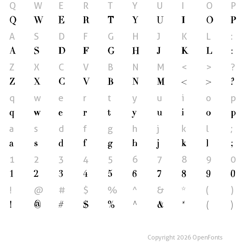 Character Map of MixCarpathia Medium
