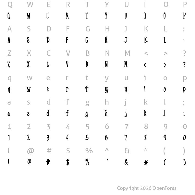 Character Map of MixNarrowSerif Medium
