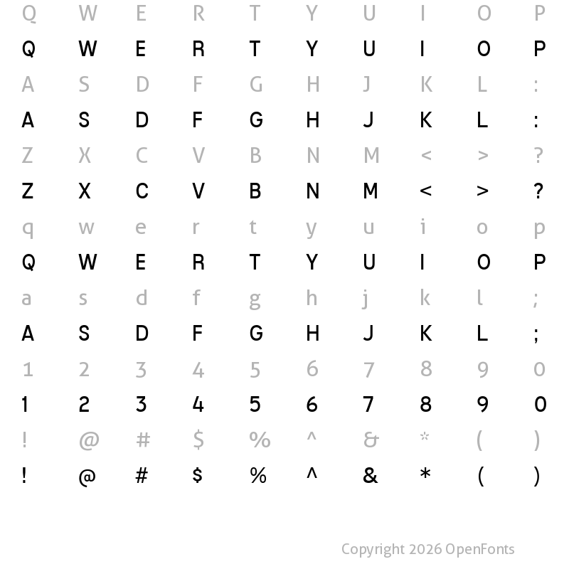 Character Map of Mixolydian Titling Book