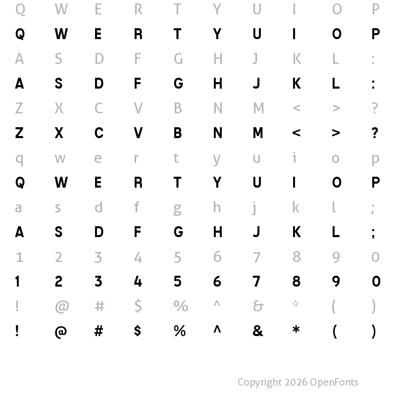Character Map of Mixolydian Titling Regular