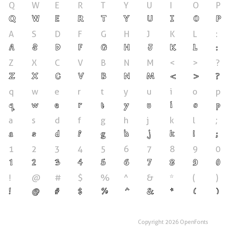Character Map of MixOutline Medium