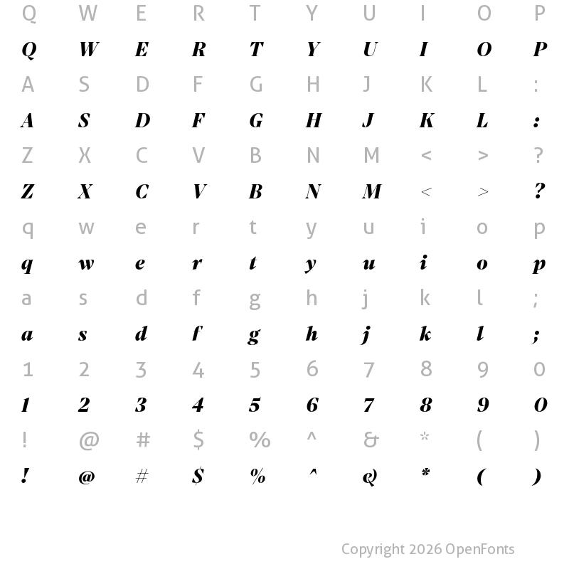 Character Map of Mixta Pro Black It