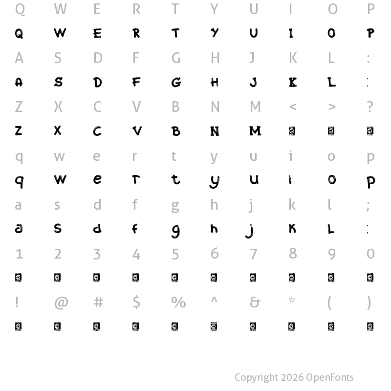 Character Map of Mixy Missy Personal Use