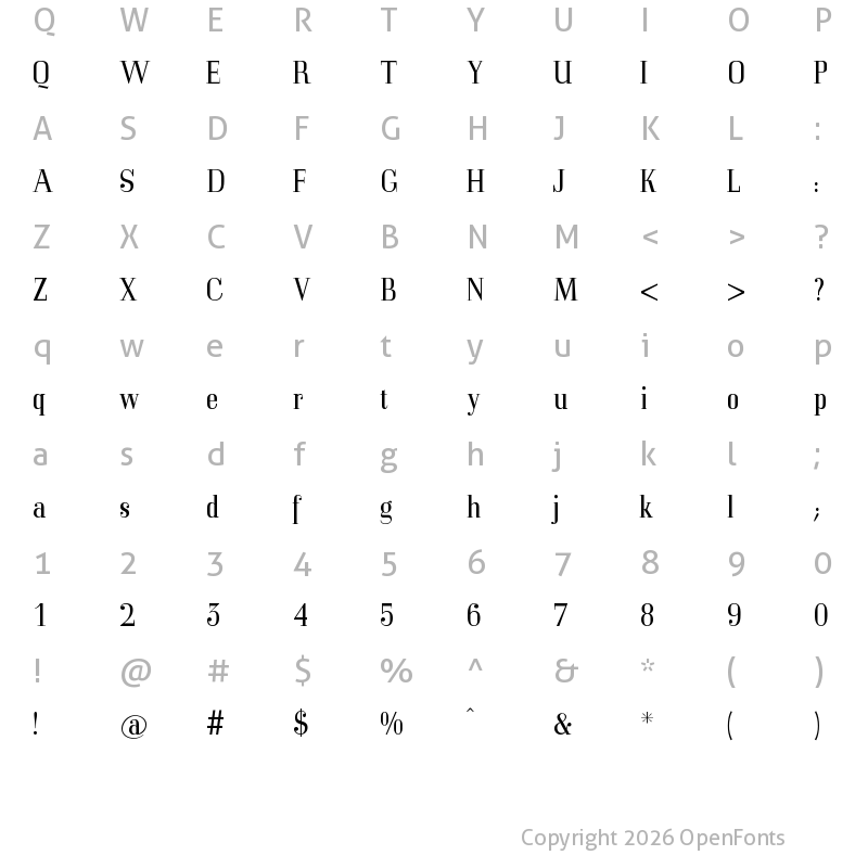 Character Map of MKorsair Regular