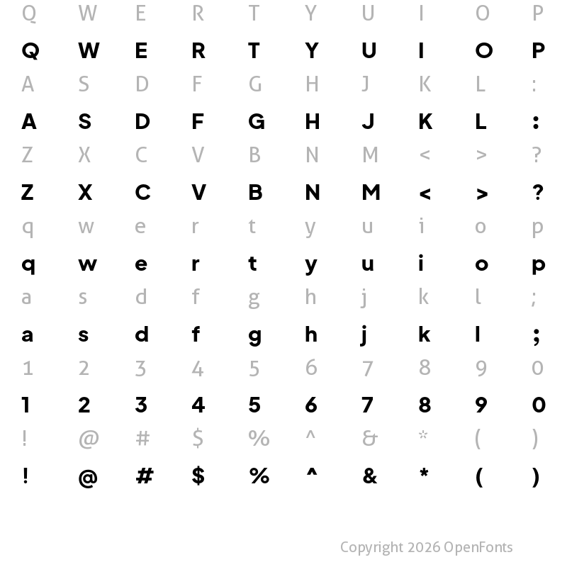 Character Map of Mluvka ExtraBold