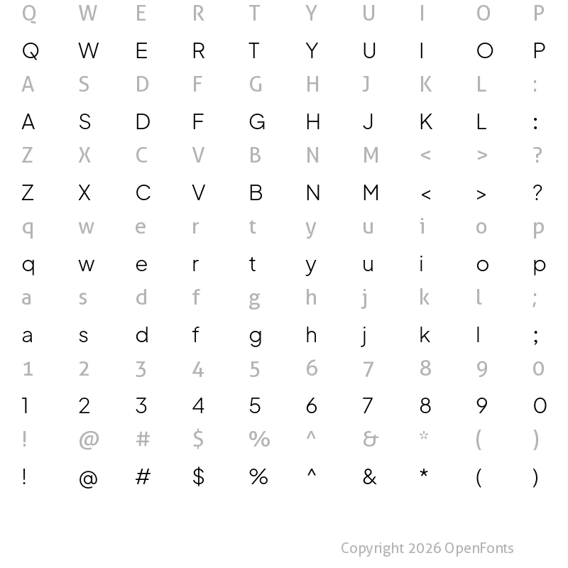 Character Map of Mluvka Light
