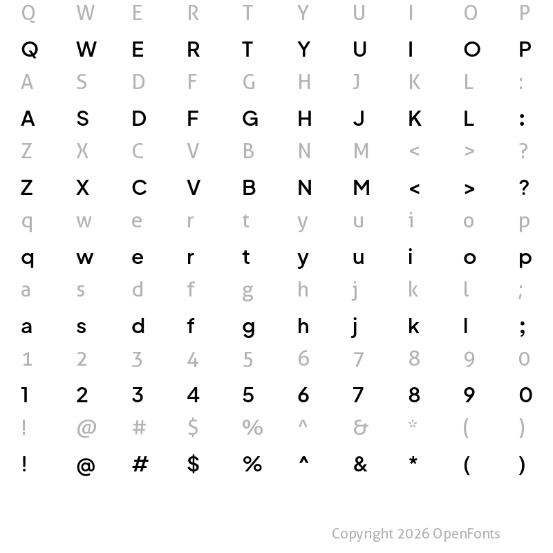 Character Map of Mluvka SemiBold