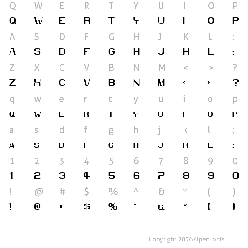 Character Map of MMX2010 Regular