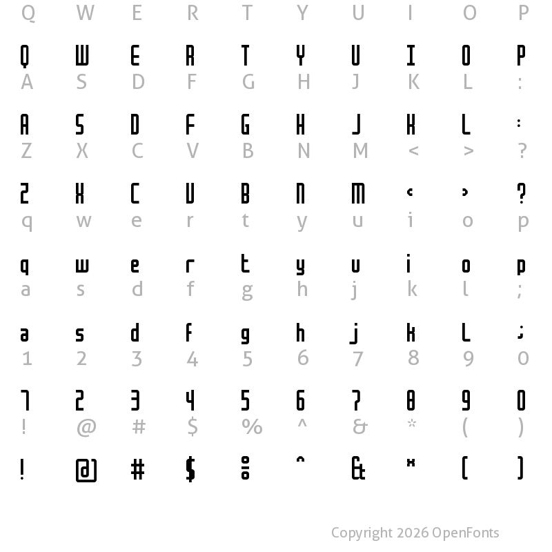 Character Map of Mocha Book Regular