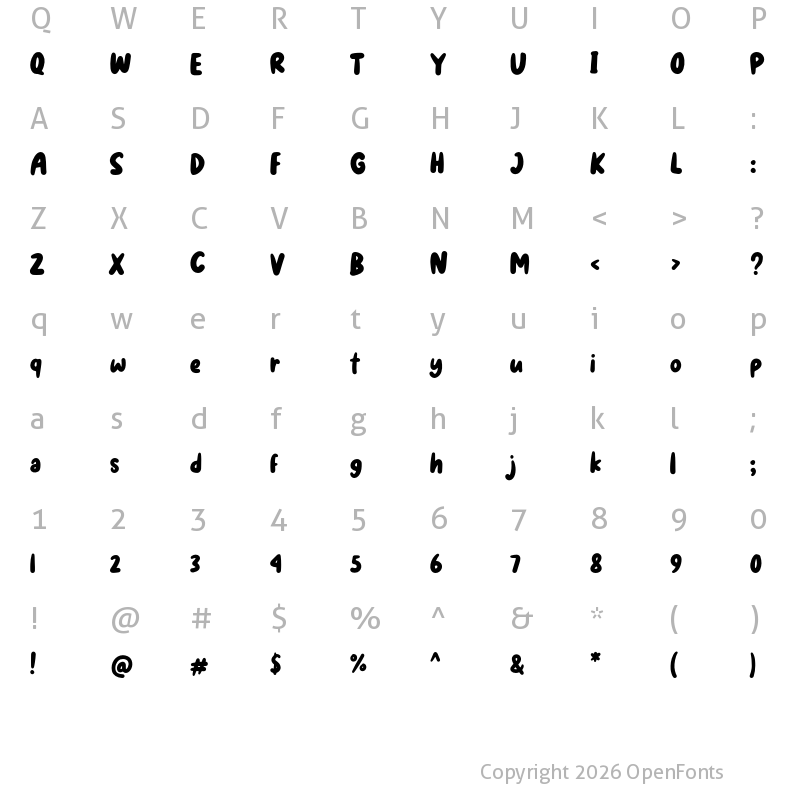 Character Map of Mochido Regular