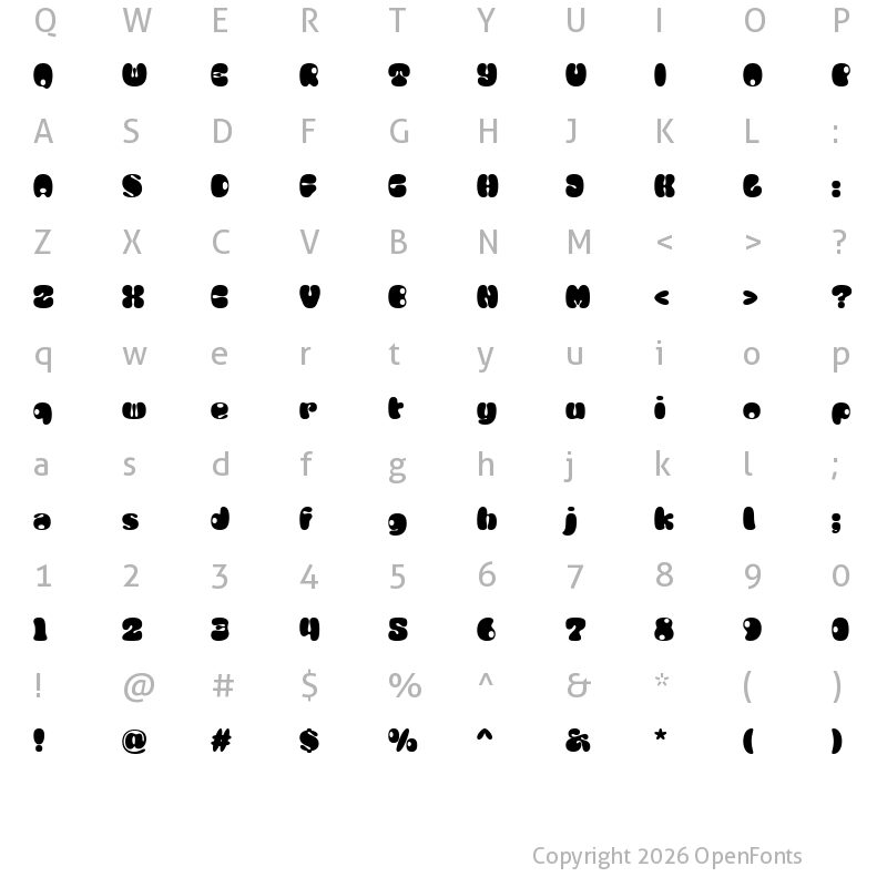 Character Map of Mochita Display Regular