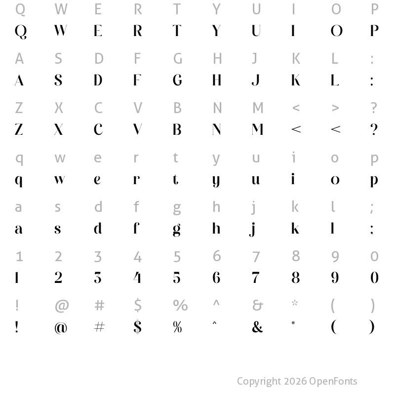 Character Map of Mockads Regular