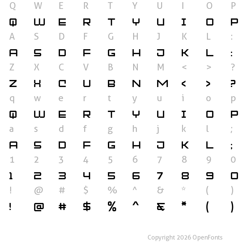 Character Map of MOCKEJOE FONT Regular