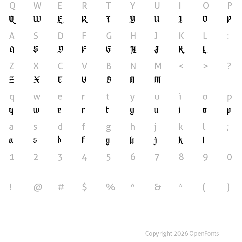 Character Map of MockgentDEMO Regular