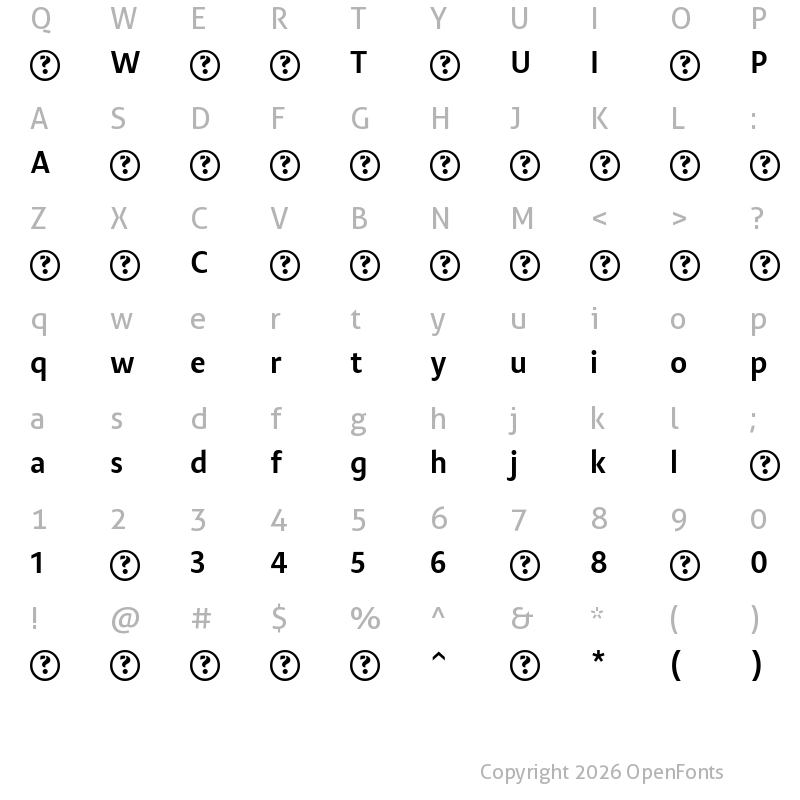 Character Map of Modal-Semibold ?