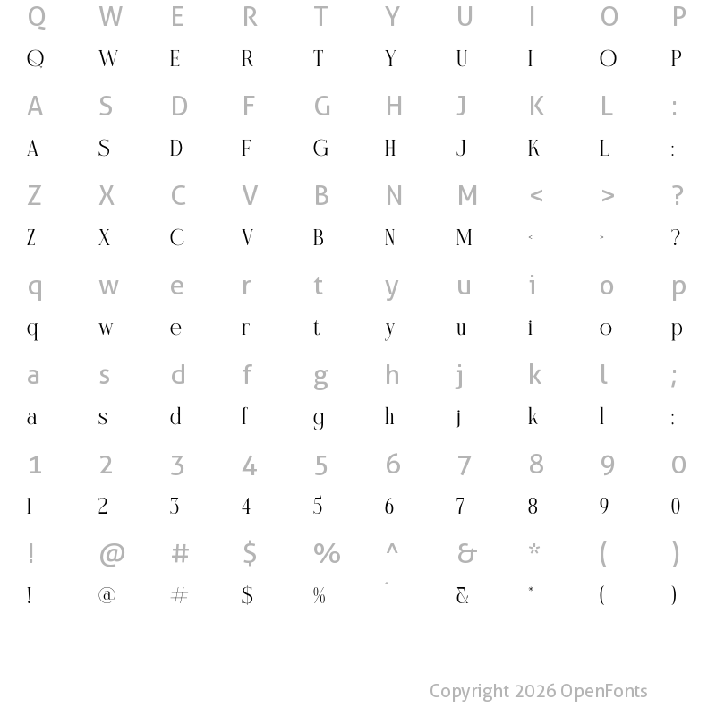 Character Map of Modasite Regular