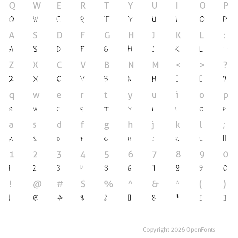 Character Map of MODAZ Regular