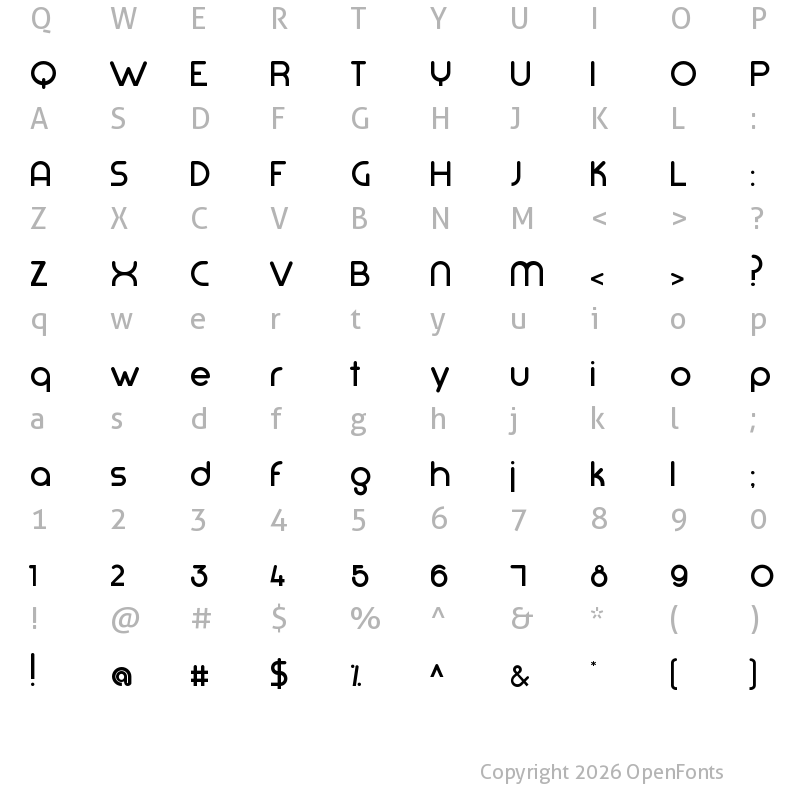 Character Map of Mode G Regular