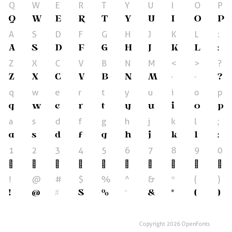 Character Map of Modern Aesthetic - Demo Version Regular