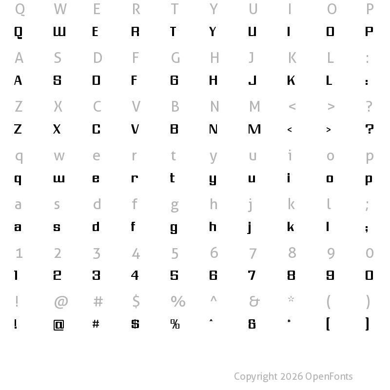 Character Map of Modern Vision Regular