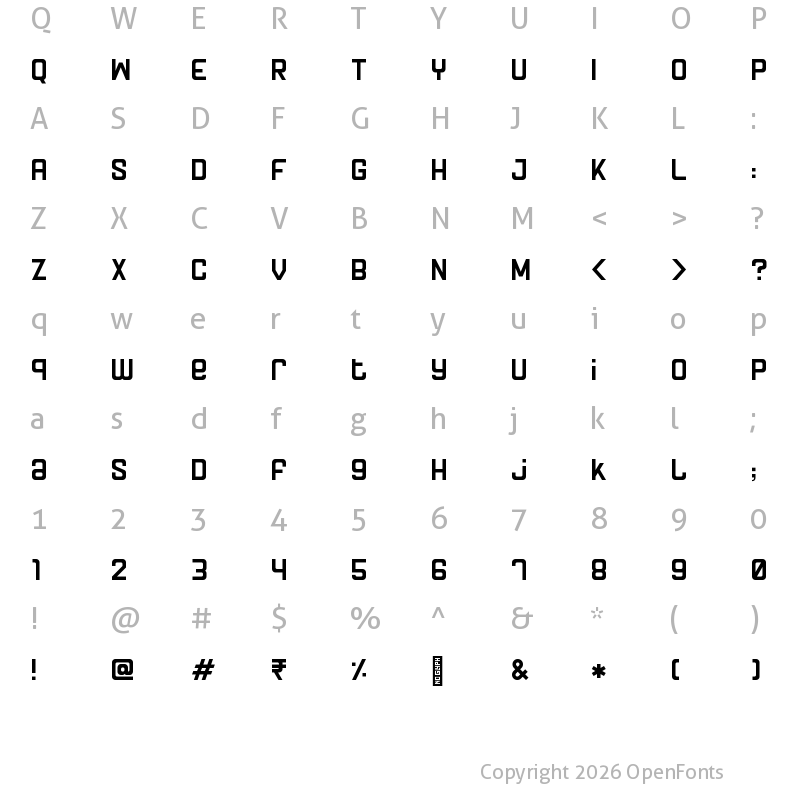 Character Map of ModernSociety Regular