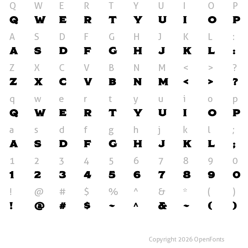 Character Map of Modesto Initials Fill