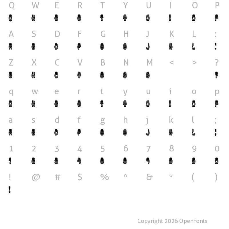 Character Map of Modish Gradient Regular