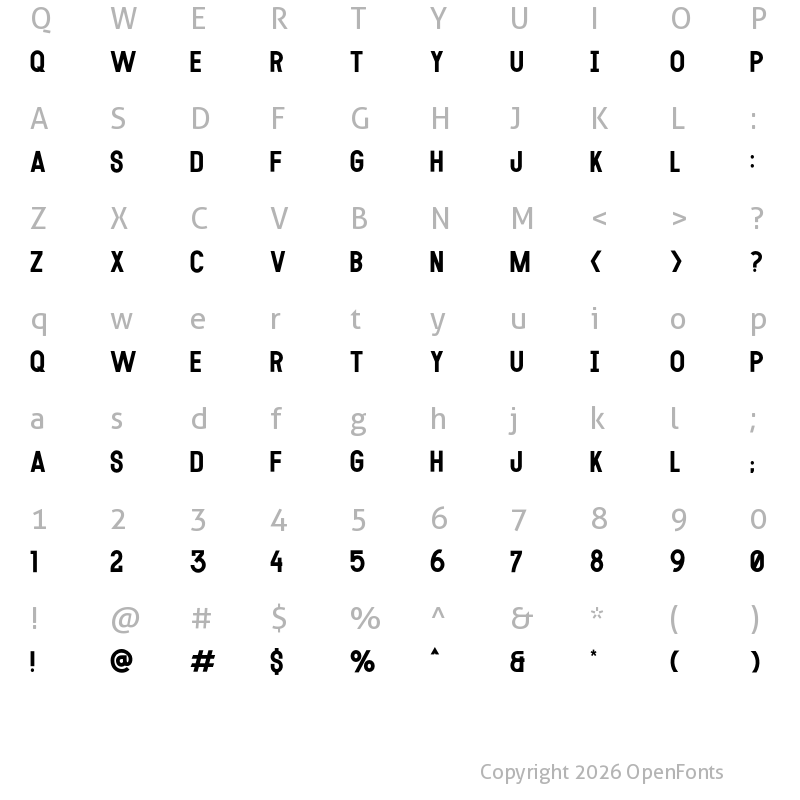 Character Map of MODULAR 14