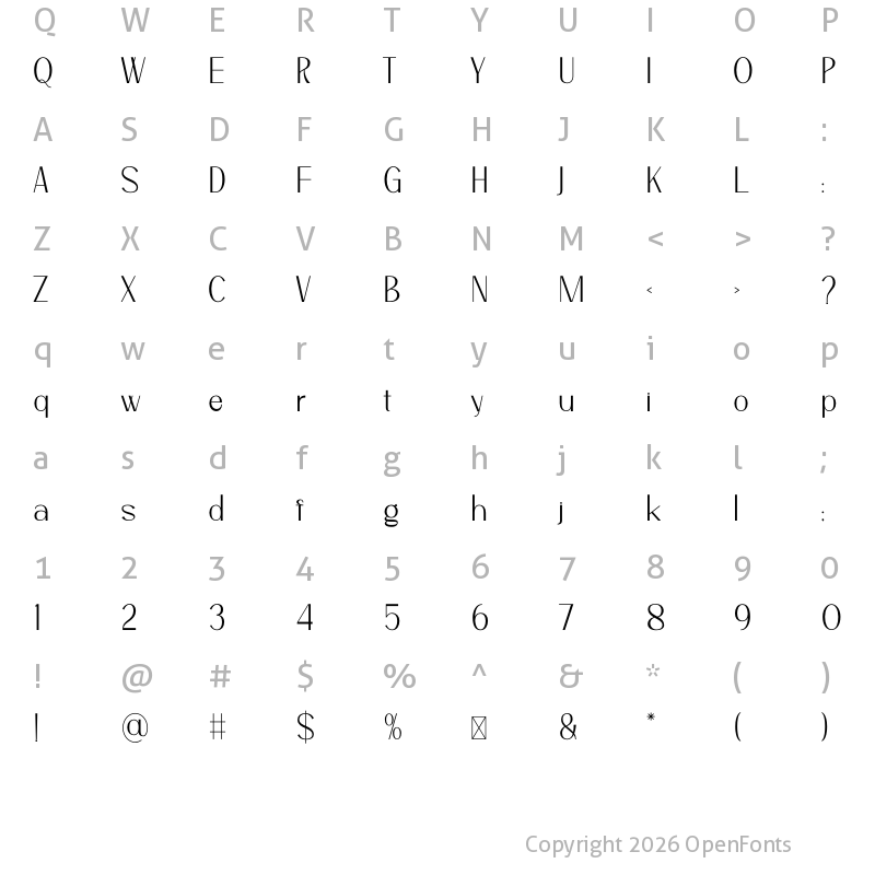 Character Map of Mofance Regular