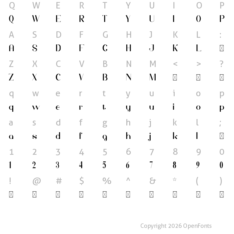 Character Map of Mofijo Regular
