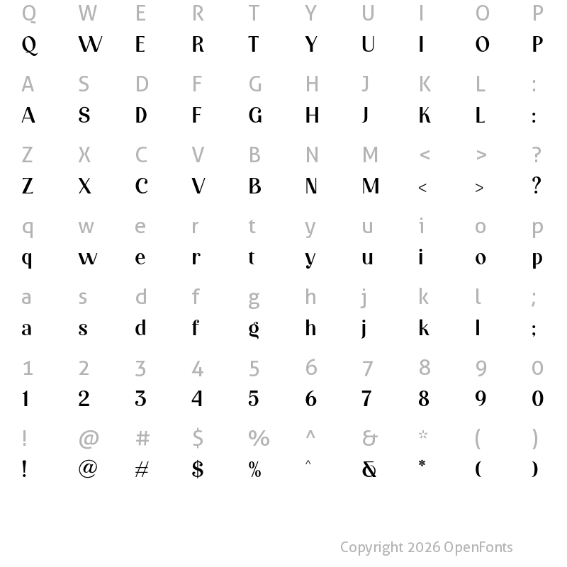 Character Map of Mofulina Regular