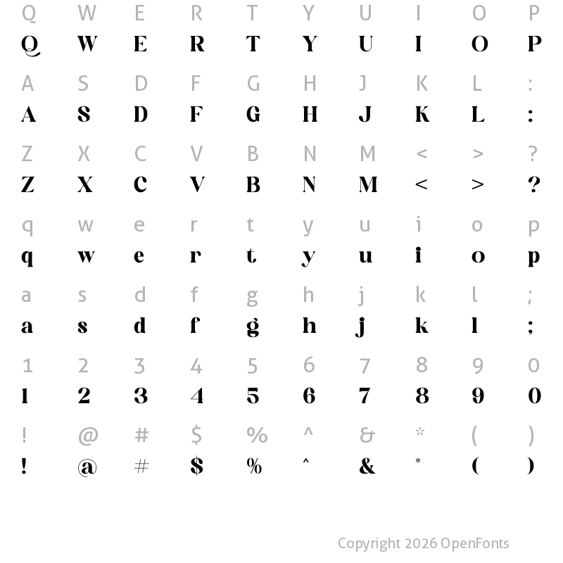 Character Map of Mogilte Regular