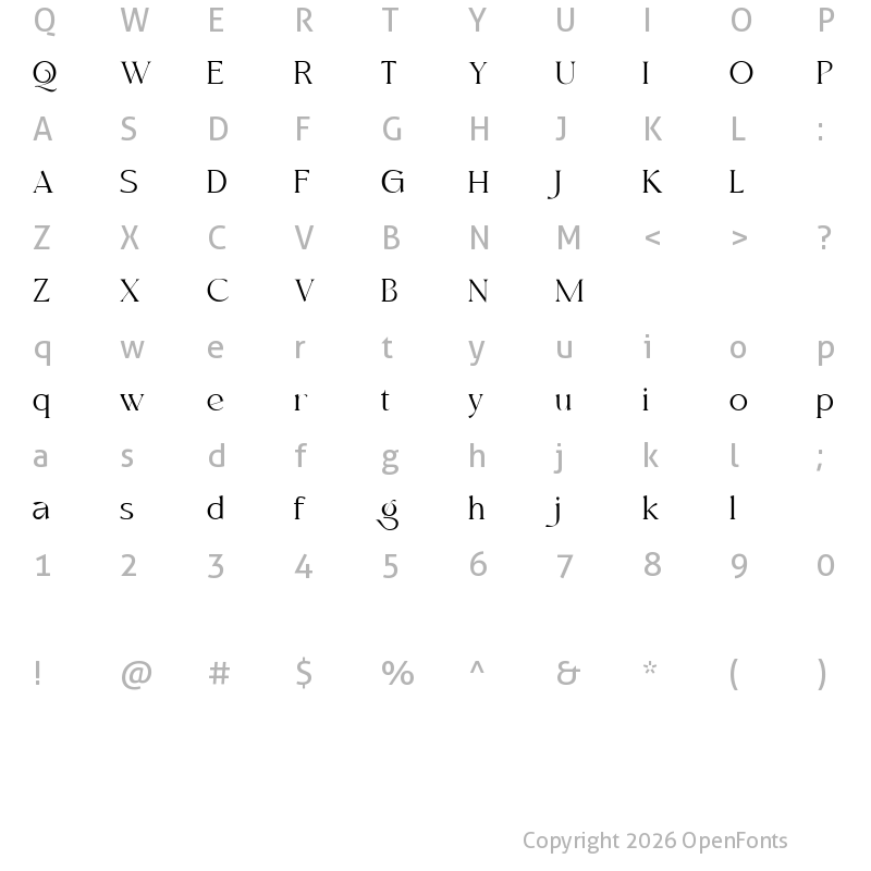 Character Map of MoglanDemo Regular