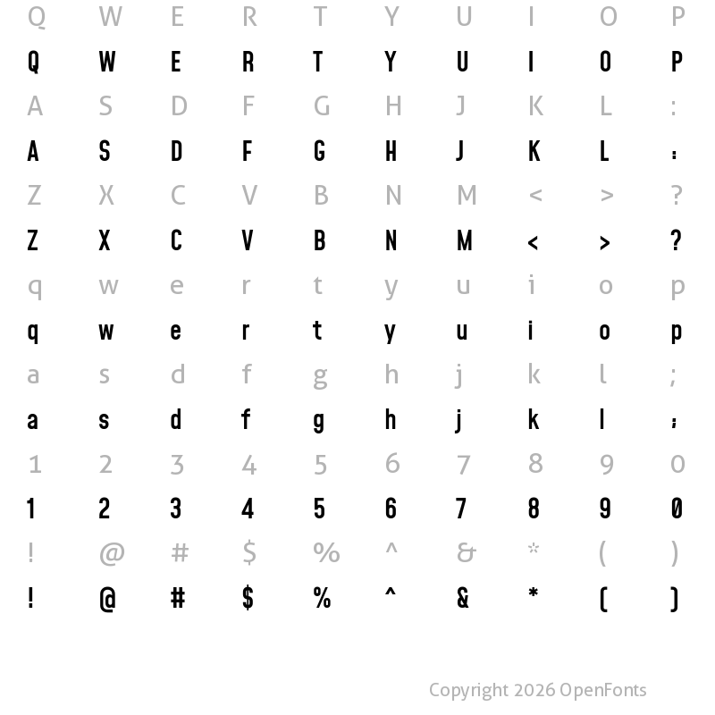 Character Map of Mohave Medium