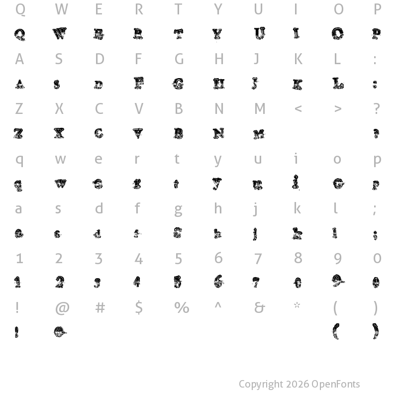 Character Map of Mohawk Regular
