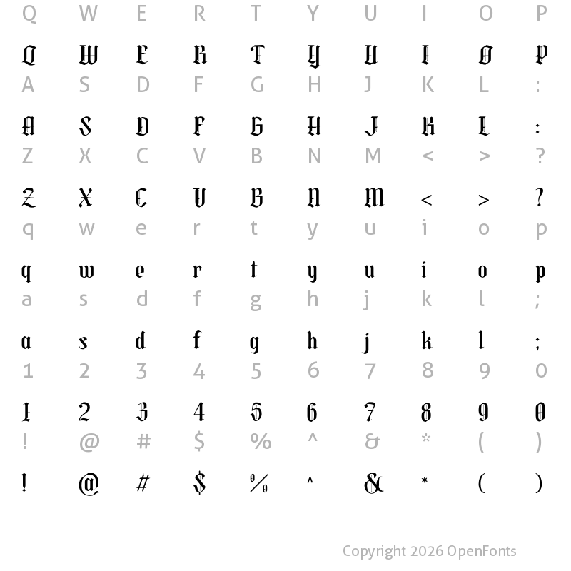 Character Map of Mokgech Regular