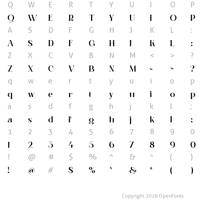 Character Map of Moldyen Bold